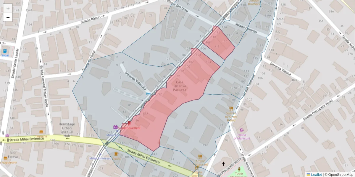 Hartă a codului poștal  și a codurilor poștale învecinate