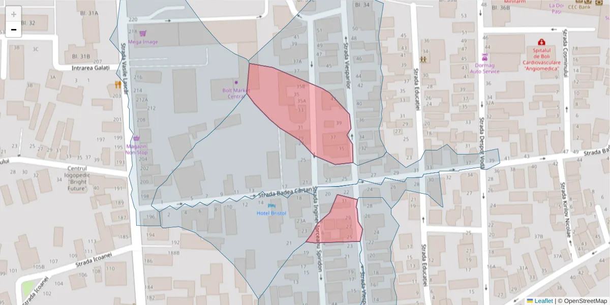 Hartă a codului poștal  și a codurilor poștale învecinate