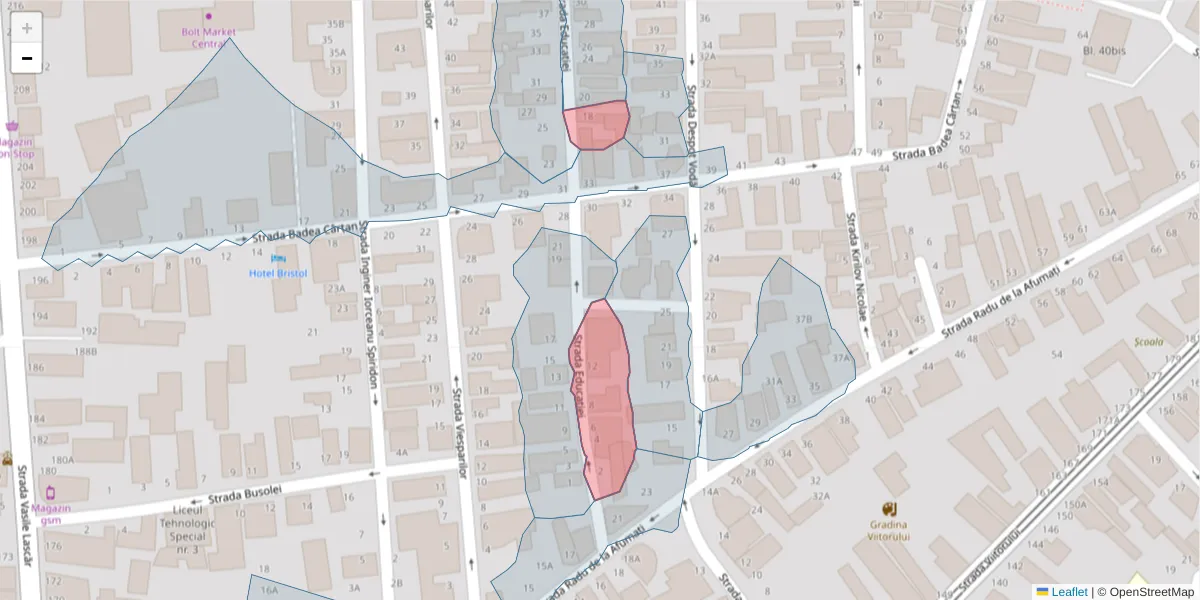 Hartă a codului poștal  și a codurilor poștale învecinate