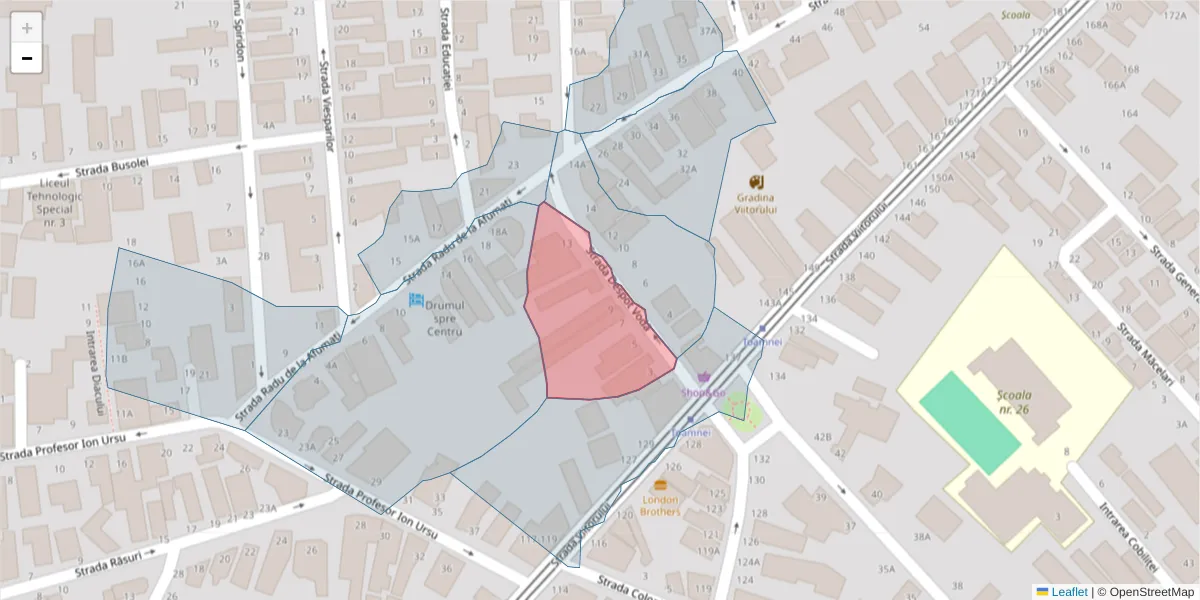 Hartă a codului poștal  și a codurilor poștale învecinate