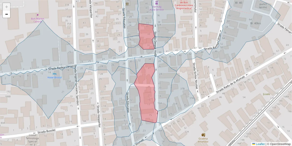 Hartă a codului poștal  și a codurilor poștale învecinate