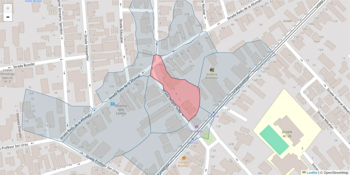 Hartă a codului poștal  și a codurilor poștale învecinate