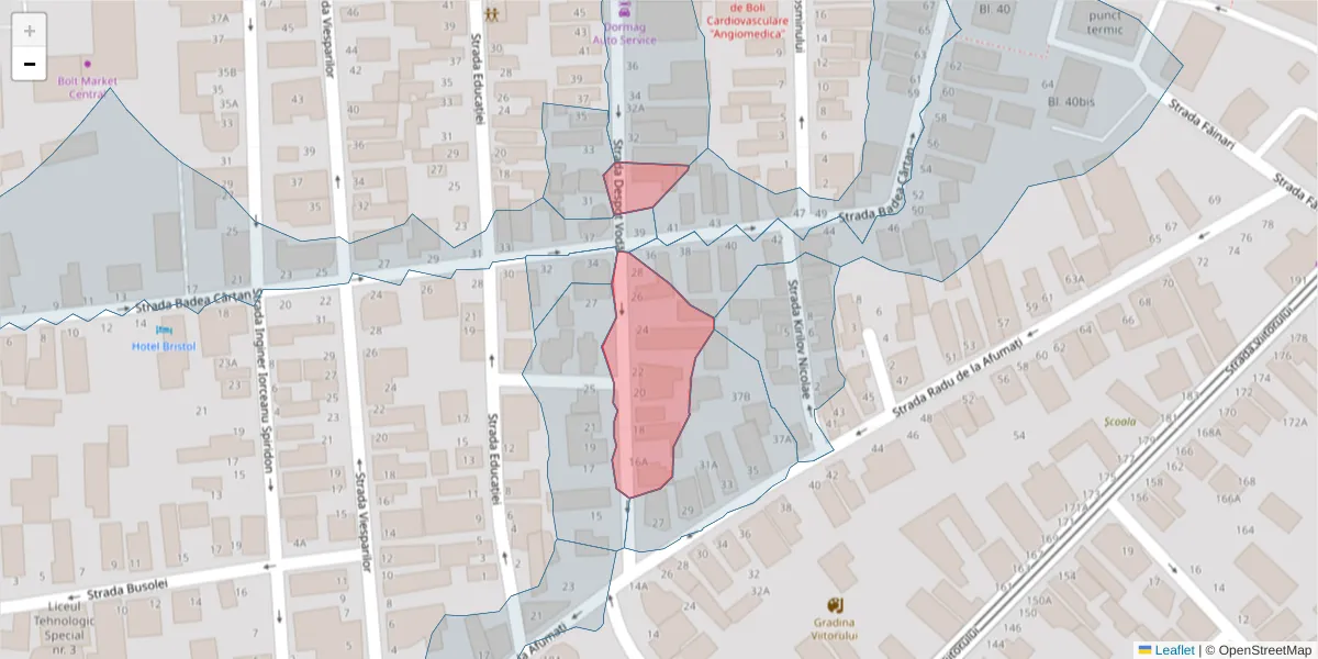 Hartă a codului poștal  și a codurilor poștale învecinate
