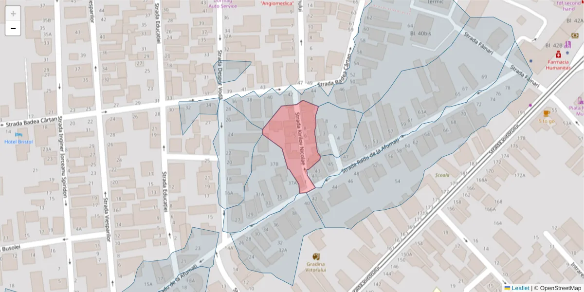 Hartă a codului poștal  și a codurilor poștale învecinate