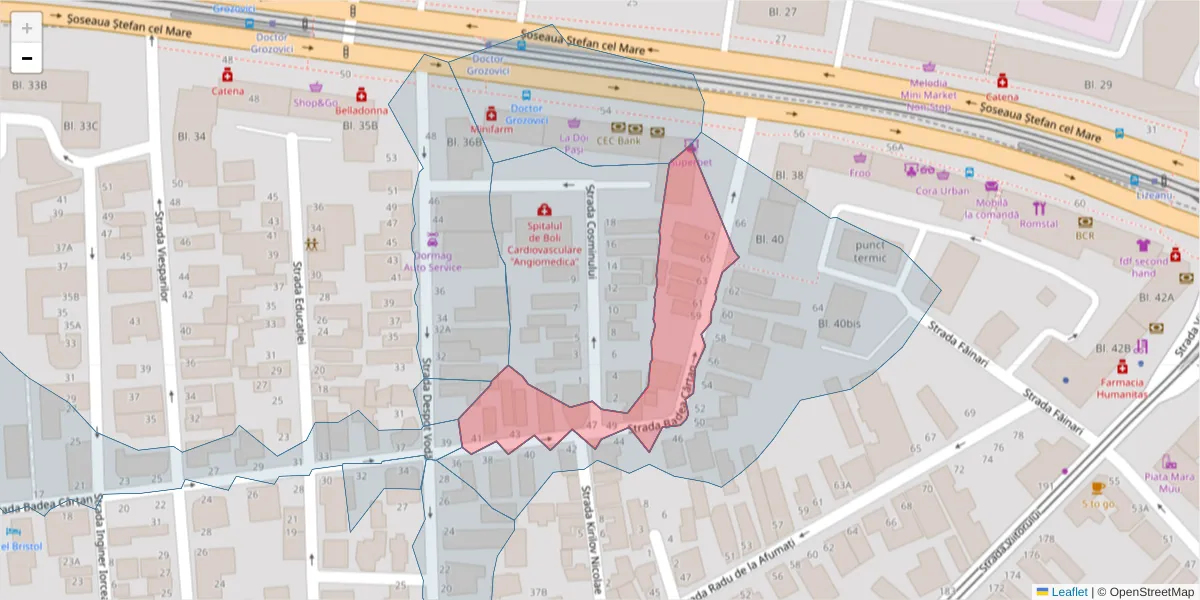 Hartă a codului poștal  și a codurilor poștale învecinate
