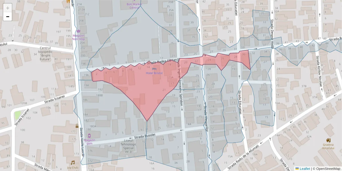 Hartă a codului poștal  și a codurilor poștale învecinate