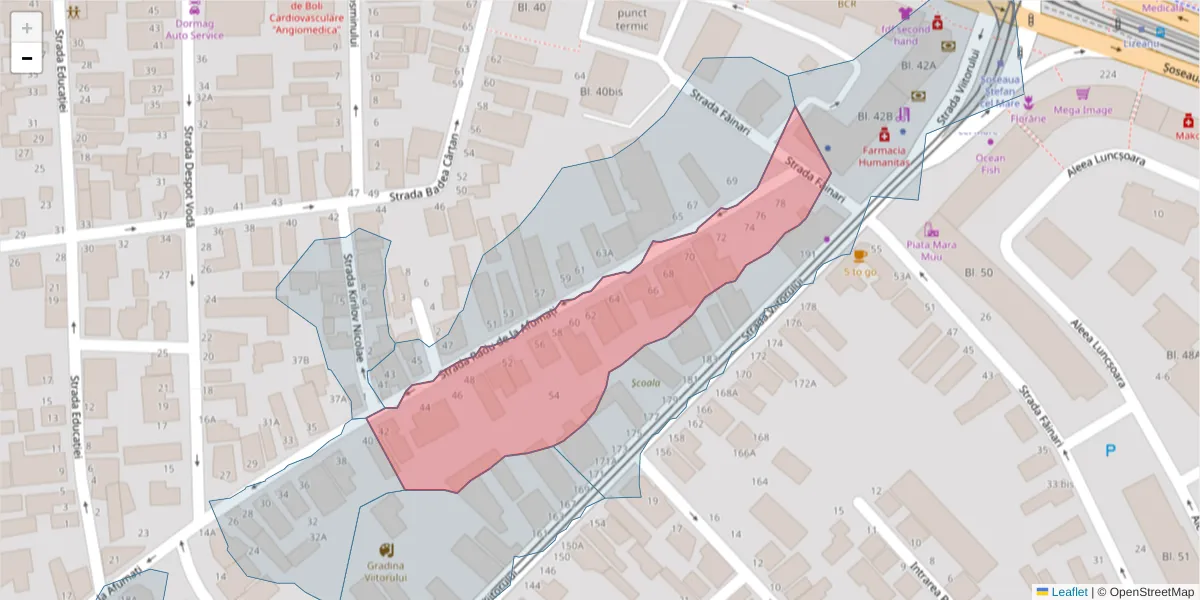 Hartă a codului poștal  și a codurilor poștale învecinate