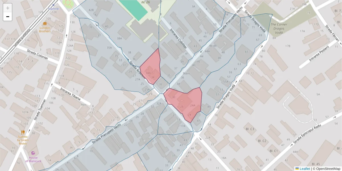 Hartă a codului poștal  și a codurilor poștale învecinate