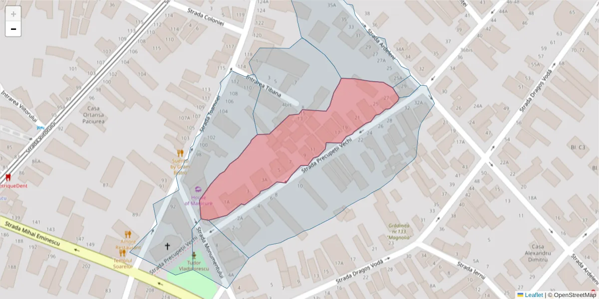 Hartă a codului poștal  și a codurilor poștale învecinate