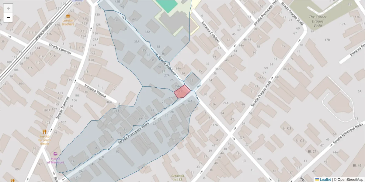 Hartă a codului poștal  și a codurilor poștale învecinate