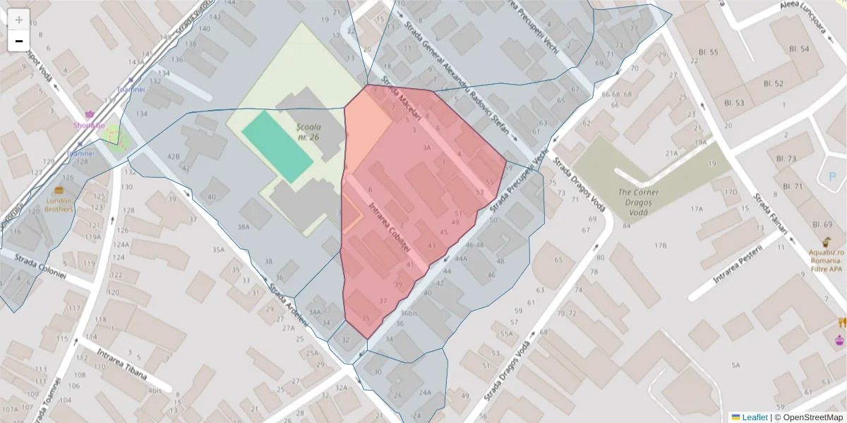 Hartă a codului poștal  și a codurilor poștale învecinate