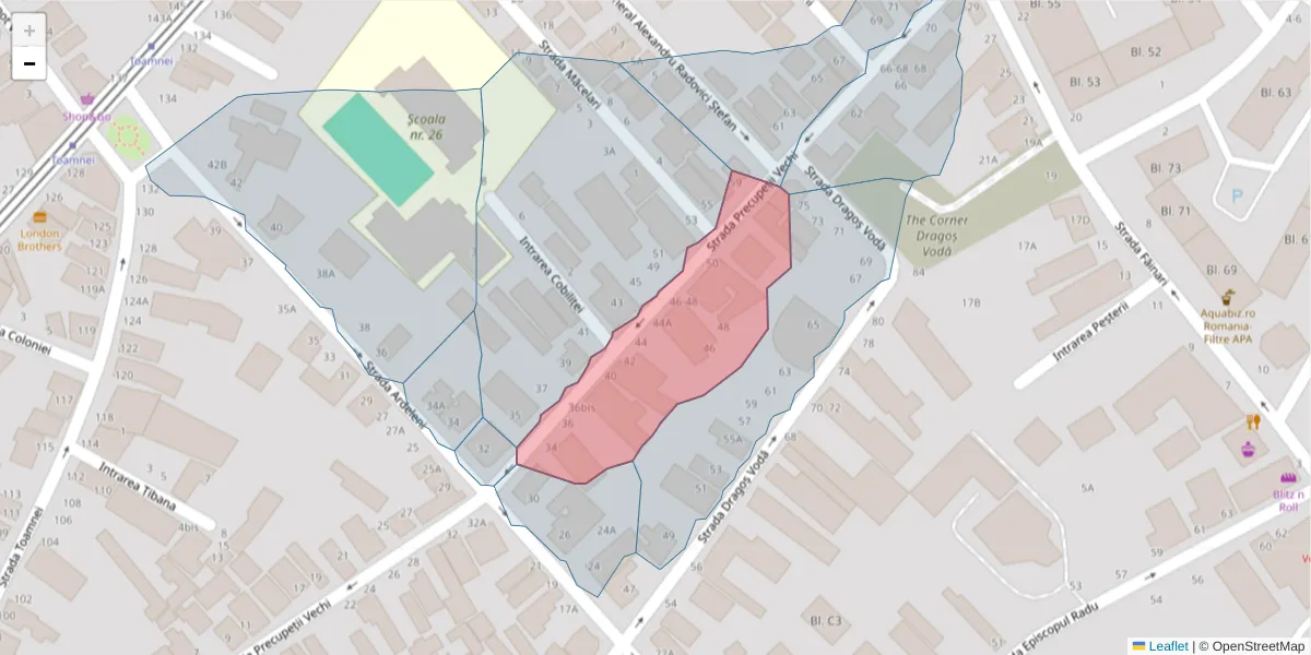 Hartă a codului poștal  și a codurilor poștale învecinate