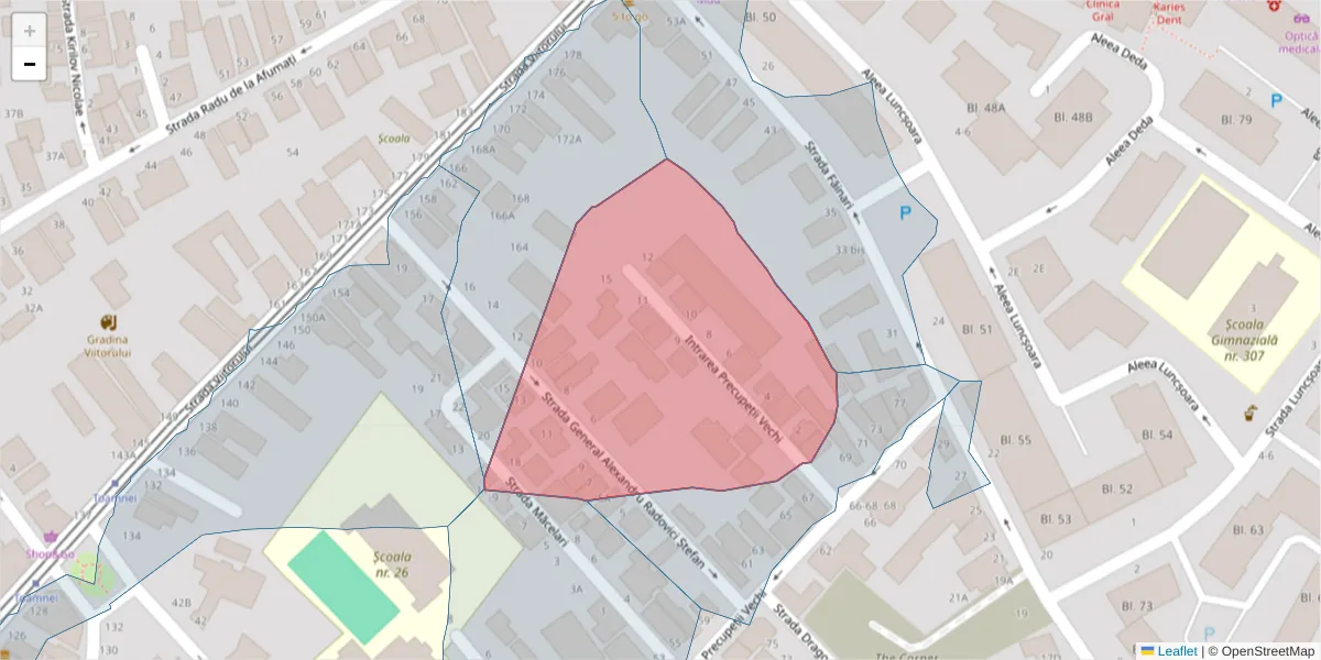Hartă a codului poștal  și a codurilor poștale învecinate