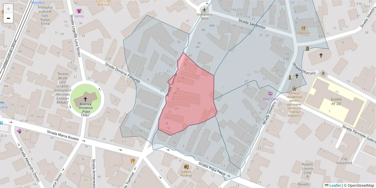 Hartă a codului poștal  și a codurilor poștale învecinate