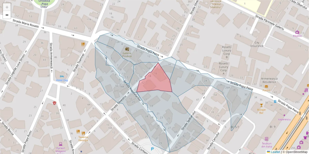 Hartă a codului poștal  și a codurilor poștale învecinate