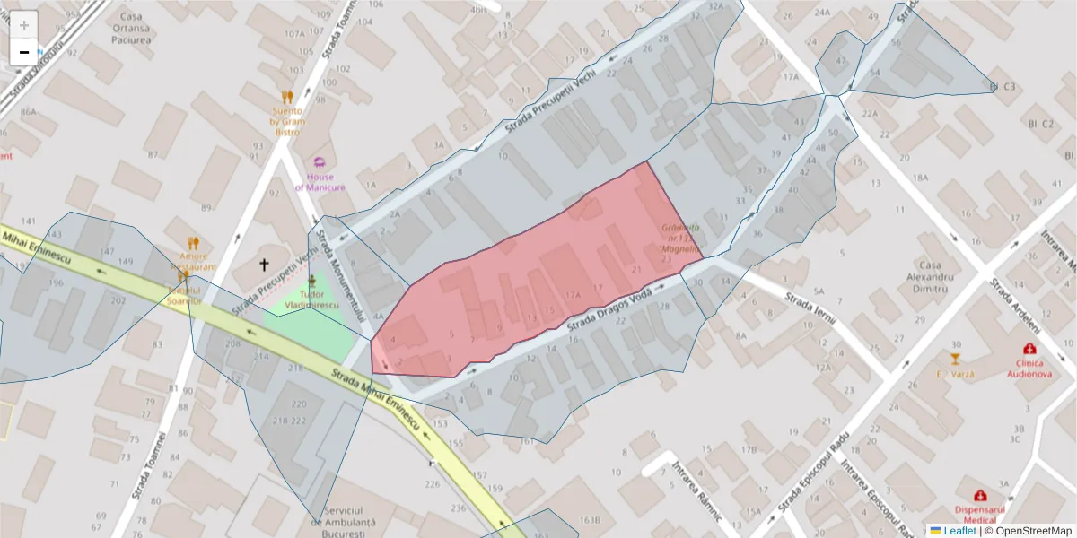 Hartă a codului poștal  și a codurilor poștale învecinate