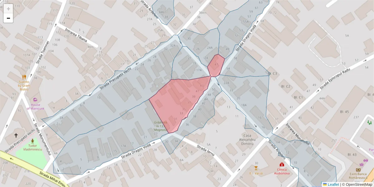 Hartă a codului poștal  și a codurilor poștale învecinate