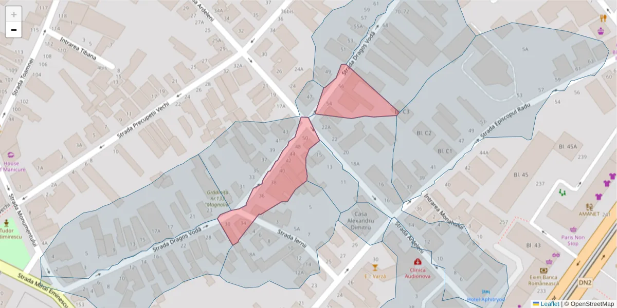Hartă a codului poștal  și a codurilor poștale învecinate
