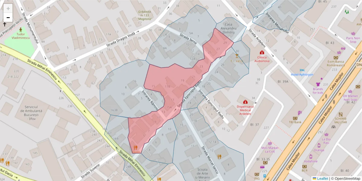 Hartă a codului poștal  și a codurilor poștale învecinate