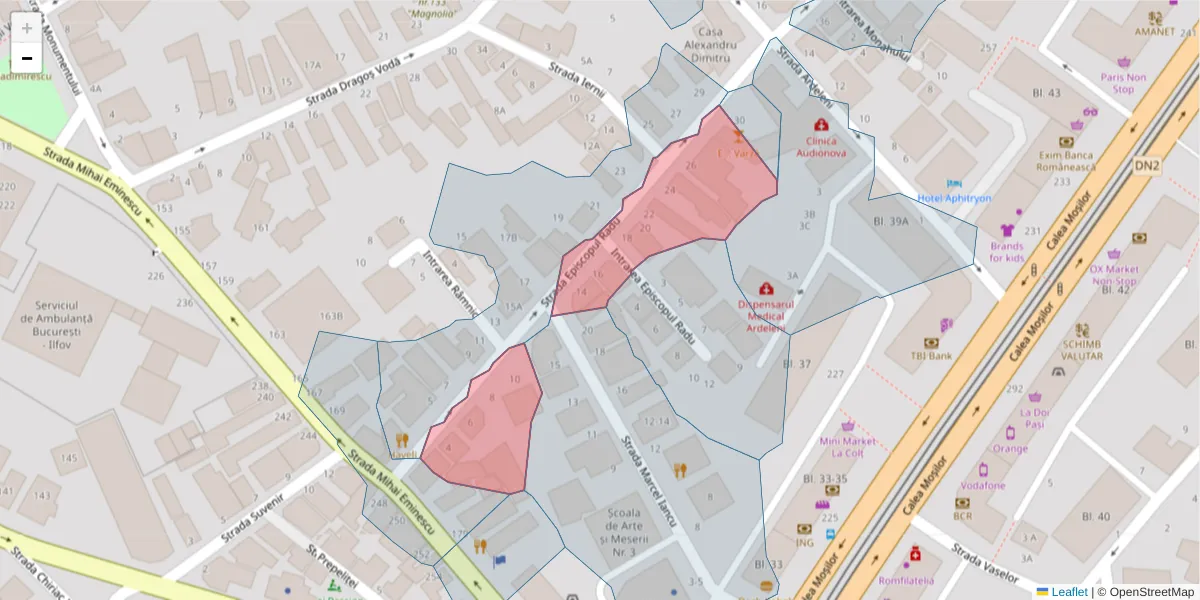 Hartă a codului poștal  și a codurilor poștale învecinate