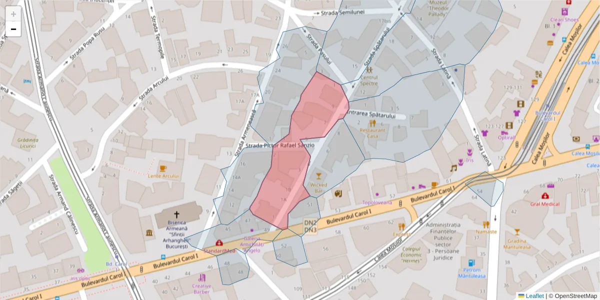 Hartă a codului poștal  și a codurilor poștale învecinate