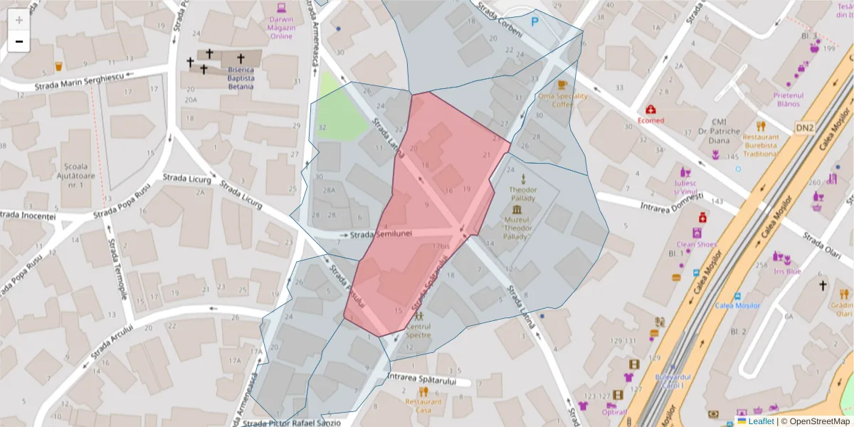 Hartă a codului poștal  și a codurilor poștale învecinate