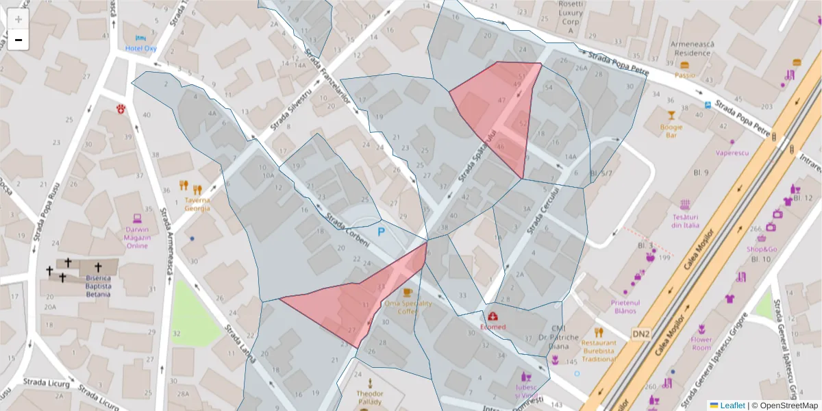 Hartă a codului poștal  și a codurilor poștale învecinate