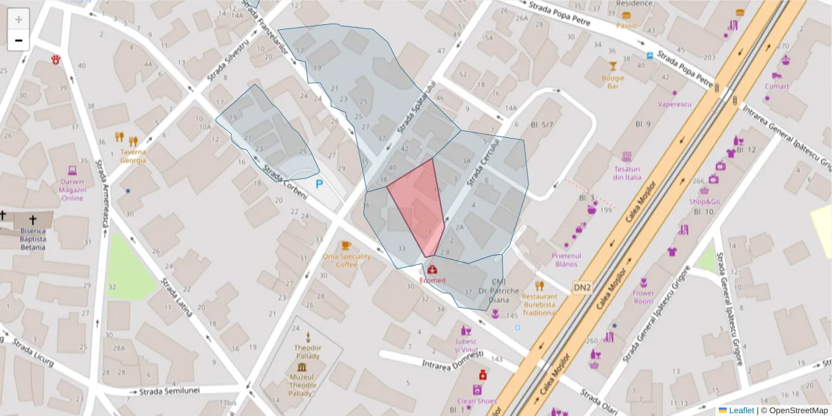 Hartă a codului poștal  și a codurilor poștale învecinate