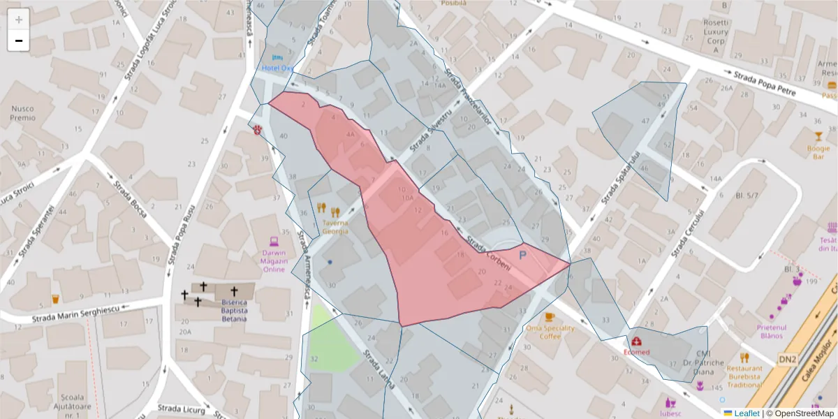 Hartă a codului poștal  și a codurilor poștale învecinate