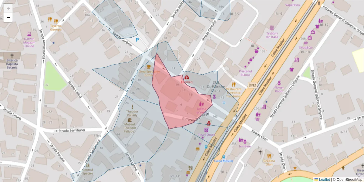 Hartă a codului poștal  și a codurilor poștale învecinate