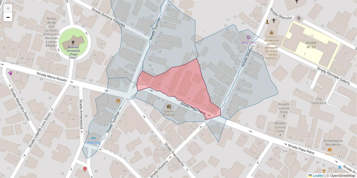 Hartă a codului poștal  și a codurilor poștale învecinate