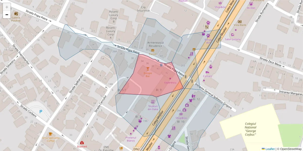 Hartă a codului poștal  și a codurilor poștale învecinate