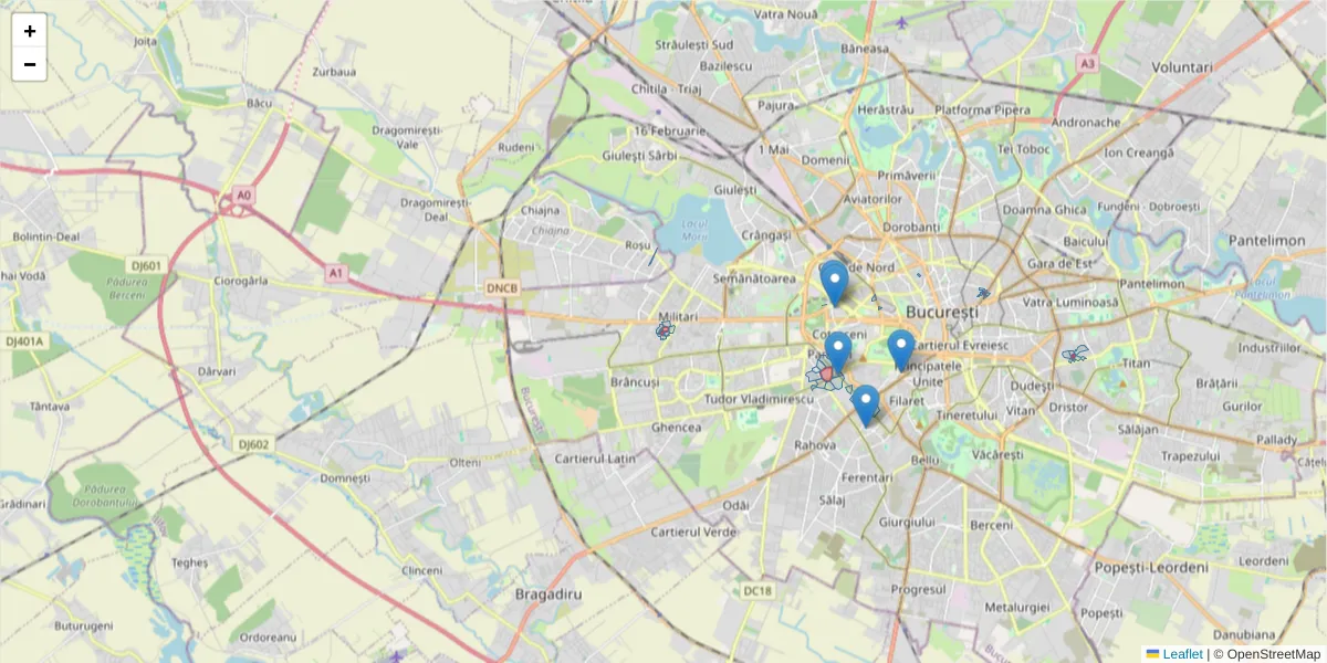 Hartă a codului poștal  și a codurilor poștale învecinate