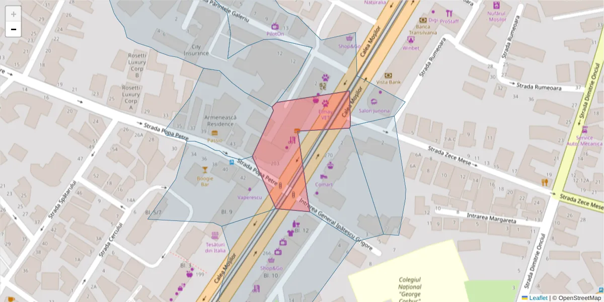 Hartă a codului poștal  și a codurilor poștale învecinate