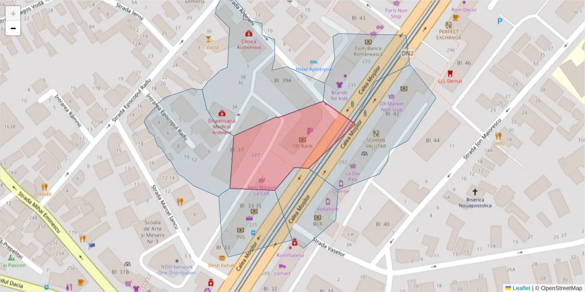 Hartă a codului poștal  și a codurilor poștale învecinate