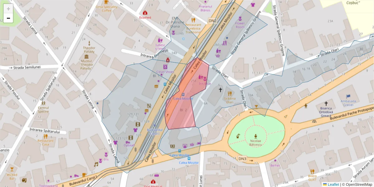 Hartă a codului poștal  și a codurilor poștale învecinate