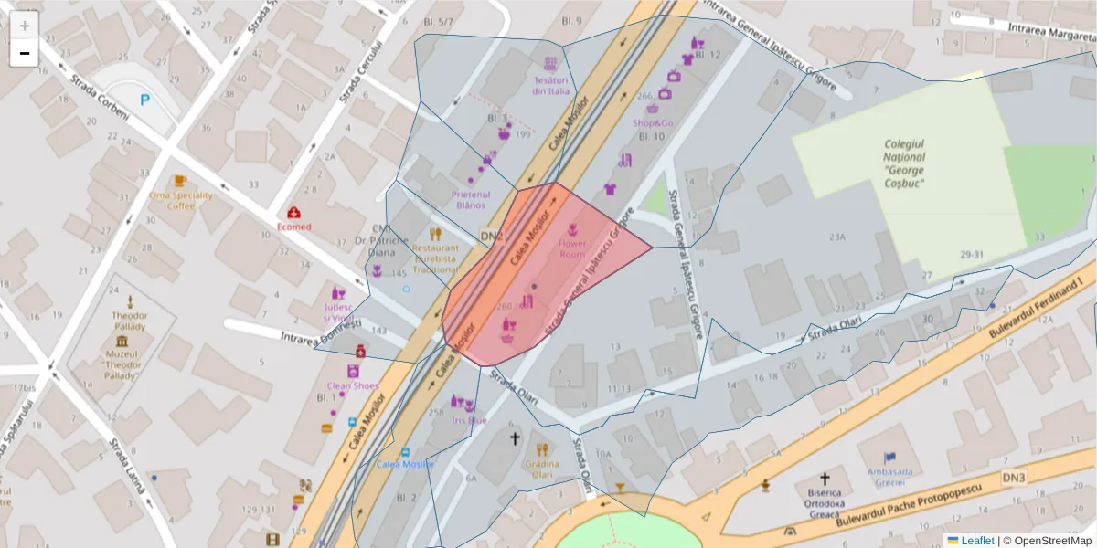 Hartă a codului poștal  și a codurilor poștale învecinate