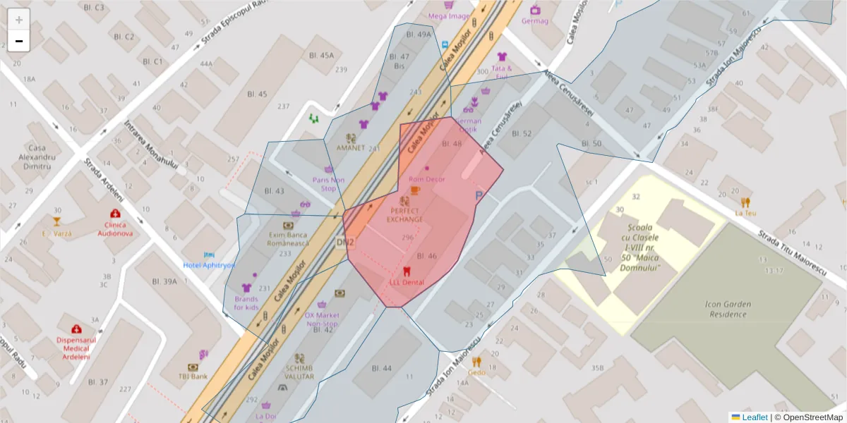 Hartă a codului poștal  și a codurilor poștale învecinate