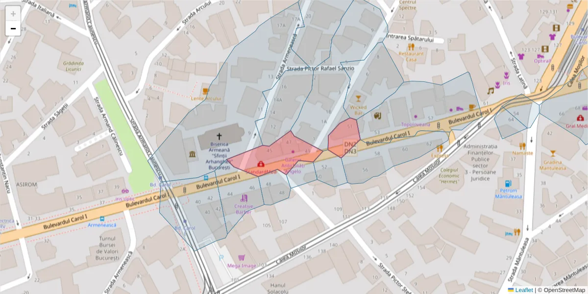 Hartă a codului poștal  și a codurilor poștale învecinate