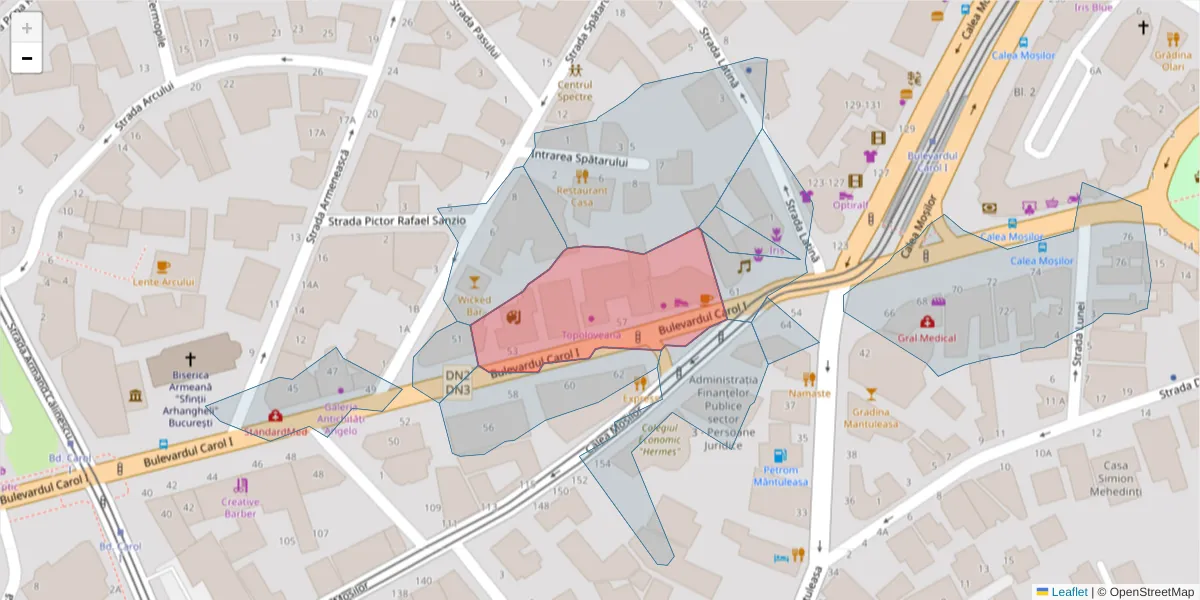 Hartă a codului poștal  și a codurilor poștale învecinate