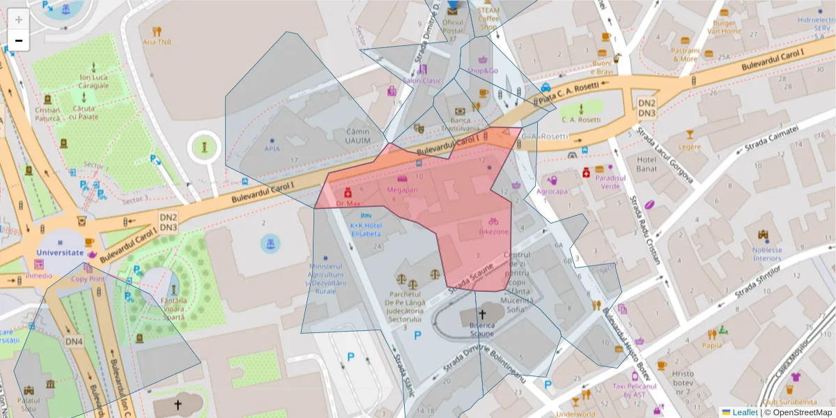 Hartă a codului poștal  și a codurilor poștale învecinate