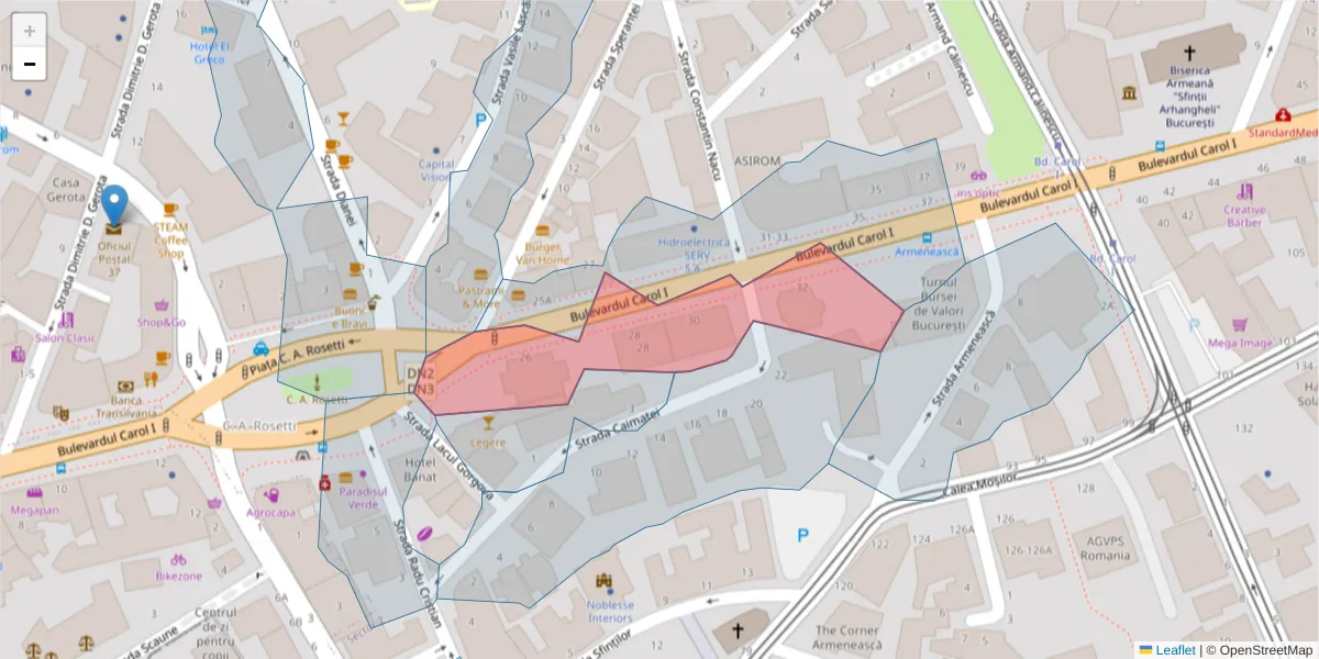 Hartă a codului poștal  și a codurilor poștale învecinate