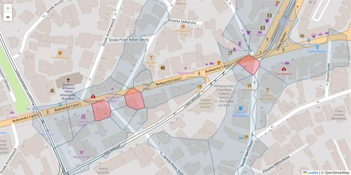 Hartă a codului poștal  și a codurilor poștale învecinate