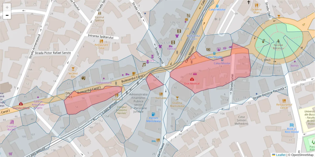 Hartă a codului poștal  și a codurilor poștale învecinate
