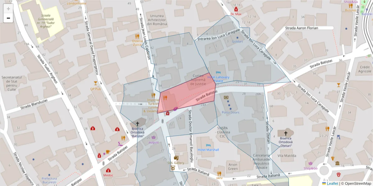 Hartă a codului poștal  și a codurilor poștale învecinate