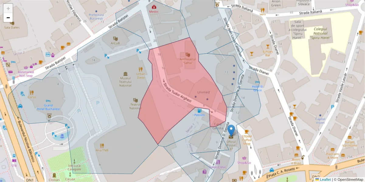 Hartă a codului poștal  și a codurilor poștale învecinate