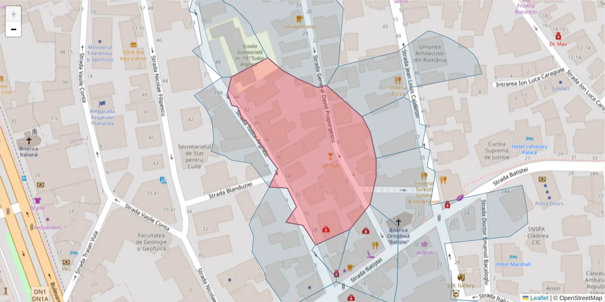 Hartă a codului poștal  și a codurilor poștale învecinate