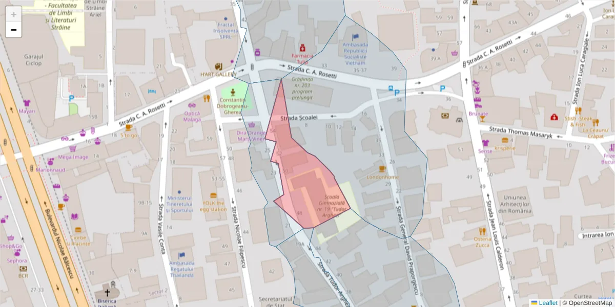 Hartă a codului poștal  și a codurilor poștale învecinate