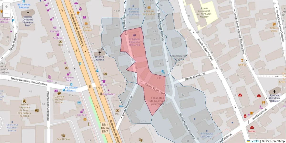 Hartă a codului poștal  și a codurilor poștale învecinate