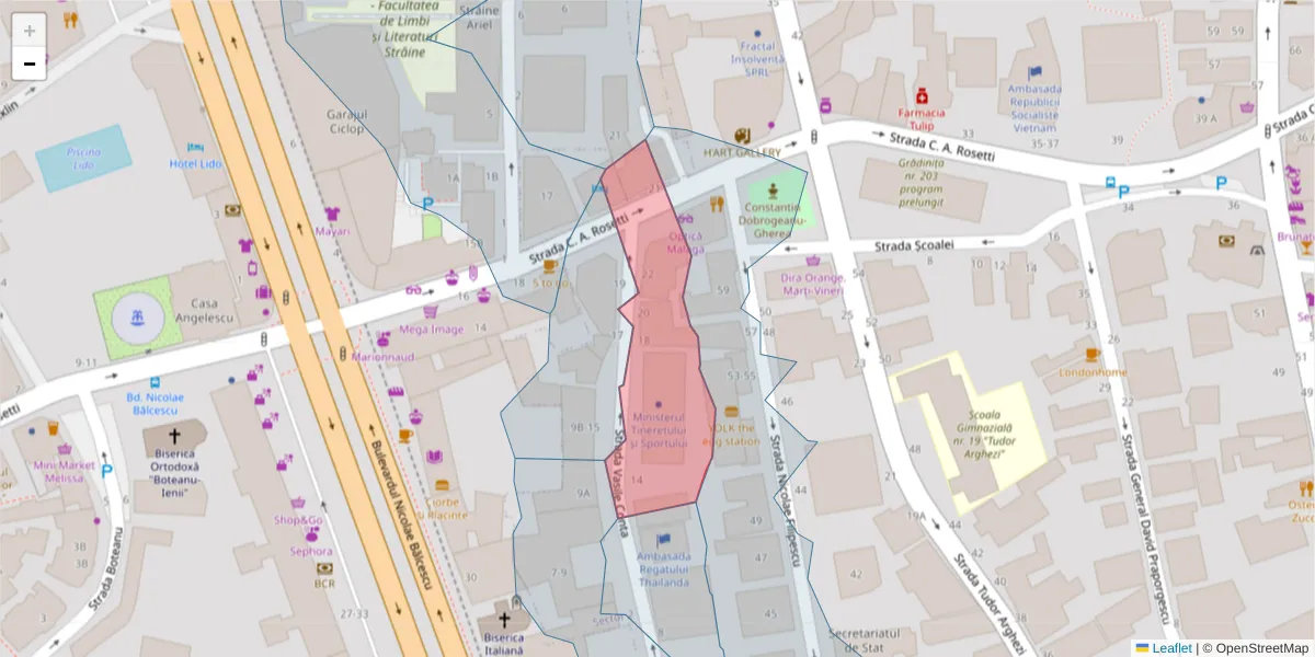 Hartă a codului poștal  și a codurilor poștale învecinate